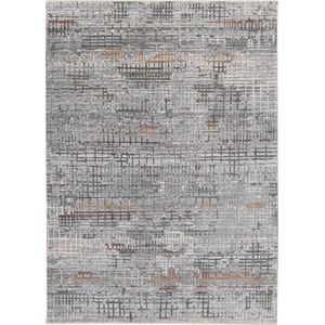Vercai Rugs Bellagio Collectie - Hoogpolig Vloerkleed - Polyester - Multi -Grijs - 160x240 cm