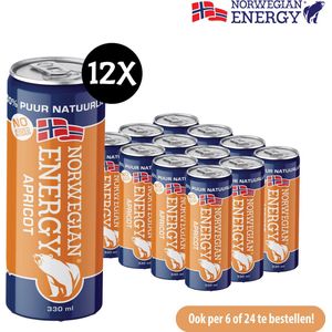 Norwegian Energy - Artisk Collageen & Abrikoos - 12 x 330ml - Gezonde energie drank - Yerba mate