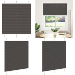 vidaXL Plissé rolgordijn 120x100cm stofbreedte 119,4cm polyester zwart - Plisségordijn - Geplooide Jaloezieën - Geplooide Zonwering - Plisse Blind