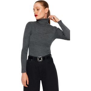 Trendyol Bruine Basic Coltrui Gebreide Trui Twoaw21Kz1279
