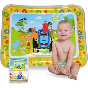 Tenify Waterspeelmat - Watermat - Speelkleed - Opblaasbaar - Tummy Time - Baby Speelgoed 0 Jaar - Kraamcadeau - Geel