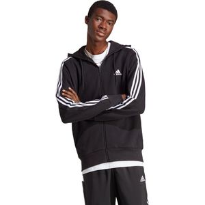 adidas Sportswear Essentials French Terry 3-Stripes Ritshoodie - Heren - Zwart- M