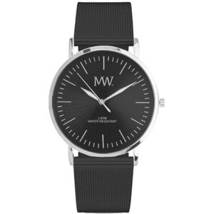 MW Horloge Flat Style Zwart Zilver