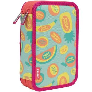 Dubbele etui Milan Frutikis Groen (19,5 x 13 x 5 cm)