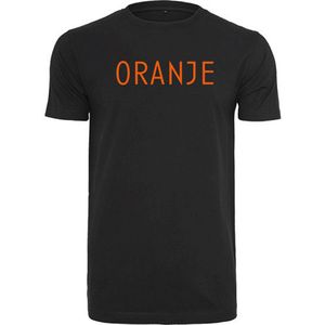 T-shirt Heren Oranje - Maat XS - Zwart - Oranje - Heren shirt korte mouw met tekst