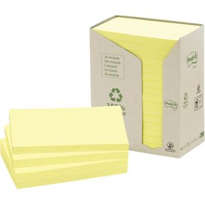 Memoblok 3m post-it 655 76x127mm recycle geel | Pak a 16 stuk