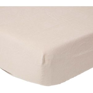 Homescapes linnen hoeslaken extra hoog - beige-naturel, 180 x 200 cm