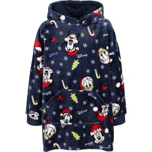 Mickey Mouse Disney - Marineblauw, kindersweatshirt / badjas / deken met capuchon, kerst / 104-116