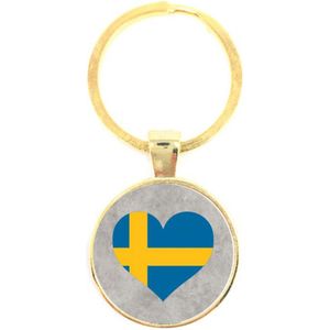 Sleutelhanger Glas - Vlag Zweden