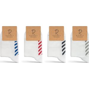 RAFRAY Socks - Sportsokken Wit - Atletische sokken in Cadeaubox - Premium katoen - 4 paar - Maat 40-44