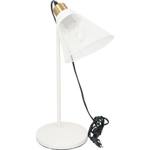 Grundig Tafellamp - met Stekker - Aan/Uit Schakelaar - 30 cm - E27 Fitting - Wit