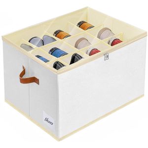 Boraboi ® Slimme Ruimtebesparende Schoenenorganizer met 12 Flexibele Vakken voor Kledingkast en Zitbankopslag