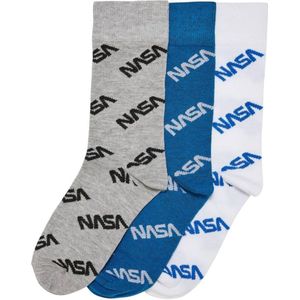 Mister Tee NASA - NASA Allover Kids 3-Pack Sokken Kinderen - 39/42 - Multicolours