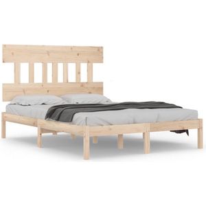 vidaXL - Bedframe - massief - hout - 140x190 - cm