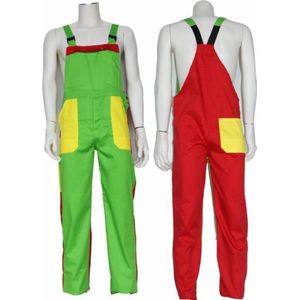 Yoworkwear Tuinbroek polyester/katoen groen-geel-rood maat 116