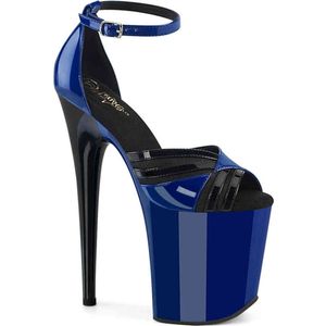 Pleaser - FLAMINGO-884 Sandaal met enkelband, Paaldans schoenen - US 7 - 37 Shoes - Donkerblauw/Zwart