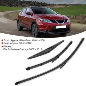 Ruitenwisserset waterafstotend - Nissan Qashqai J10 - 24 inch 16 inch 12 inch - 2007 2013 - rechts stuur .