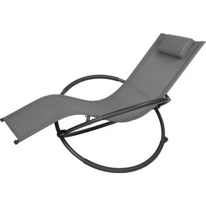 Polaza® Ligstoel - Schommelstoel - Luxe Ligstoel - Loungestoel - Stoel voor Buiten - Strandstoel - Grijs