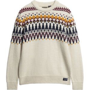 Superdry Trui Fairisle Knit Crew Jumper M6110528a 1gp Ecru Multi Mannen Maat - S