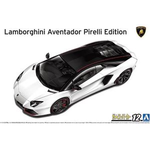 1:24 Aoshima 06121 Lamborghini Aventador Pirelli Edition 2014 Car Plastic Modelbouwpakket
