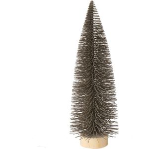 Mini kunst kerstboom 41 cm diameter 14 cm antraciet/bruin