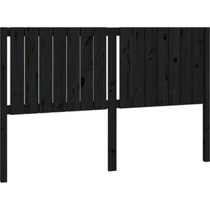 vidaXL Hoofdbord 165,5x4x100 cm Massief Grenenhout Zwart