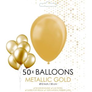 Wefiesta Ballonnen 30,5 Cm Latex Goud Metallic 50 Stuks