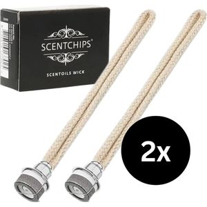 Scentchips Oliebrander Lont Set van 2 - Lont Met Steen Geurbrander - Geschikt Voor Oliebranders En Geurbranders