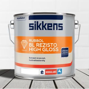 Sikkens Rubbol BL Rezisto High Gloss Cornforth White 228 Wit - 2,5 liter- Lakverf - Dekkend - Binnen en buiten - Hoogglans -