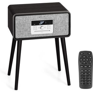 Auna Mary Ann Platenspeler - 33 ⅓, 45 En 78 Toeren - Max. 24 W - Cd Speler - Bluetooth - Usb Recorder - Dab+ & Fm Radio - Stereoluidspreker: 9 W Rms - Afstandsbediening - Met Afneembare Poten - Zwart