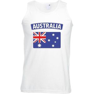 Singlet shirt/ tanktop Australische vlag wit heren L