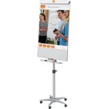 Nobo Classic Nano Clean™ Staal Mobiele Flipover - Whitebord Met Stalen Oppervlak - In Hoogte Verstelbaar - Inclusief Marker - Wit