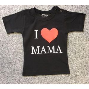 Baby shirt zwart met opdruk ''I ......MAMA'' maat 80