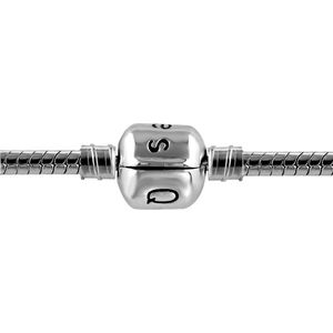 Quiges - 925 Zilveren Slangenarmband 3 mm met 4.2 schroefdraad systeem voor zilveren kralen - 20 cm - AZ014