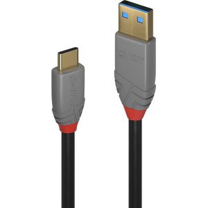 LINDY USB-kabel USB 3.2 Gen2 (USB 3.1 Gen2) USB-C stekker, USB-A stekker 0.50 m Zwart, Grijs 36910