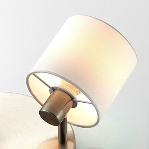 Lindby - plafondlamp - 3 lichts - ijzer, textiel - H: 19 cm - E14 - mat nikkel, wit