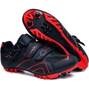 RAMBUX® - Fietsschoenen - MTB Schoenen Heren & Dames - Zwart Rood - SPD Zool - Wielrenschoenen - Klikschoenen - Mountainbike - Racefiets - Maat 40