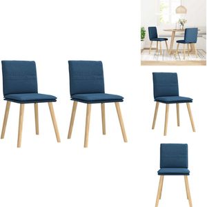 vidaXL Eetkamerstoel - Eetkamerstoelen - Dinerstoel - Stoel - Eetkamerstoelen 2 st stof blauw