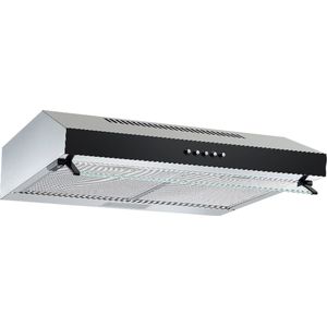 Respekta® onderbouw afzuigkap met glasscherm - CH16060SGB - 60 cm - Geborsteld staal - Luchtafvoer - Recirculatie - RVS - Met glasscherm