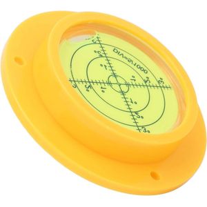 90x17mm Ronde Inclinometers - Gele Fluorescerende Waterpas met Montagegaten - Draaitafel en Statief Accessoire