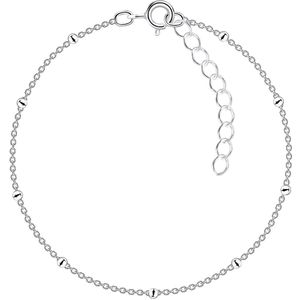 Joy|S - Zilveren armband - schakel armband - satellite (met bolletjes / balletjes) - 15 cm + 3 cm extension - sterling zilver 925