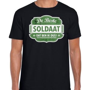 Cadeau t-shirt voor de beste soldaat voor heren - zwart met groen - soldaat - kado shirt / kleding - vaderdag / collega XXL