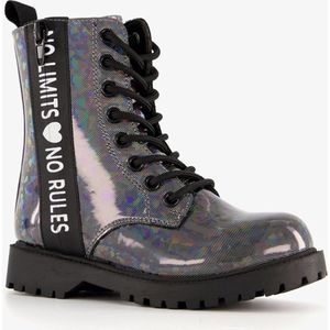 Blue Box meisjes veterboots zwart met glitters - Maat 25