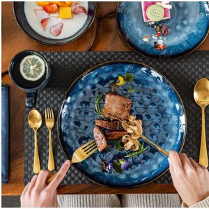 LooMar Serviesset – 16 delig – 4 persoons – Keramiek - Luxe – Blauw – Bordenset