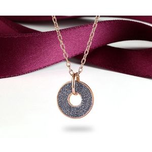 Roséplated edelstaal hanger met collier van 60 cm
