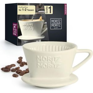 Permanent Koffiefilter voor Handfilter Koffie - Porselein Koffiefilter voor 1-2 Koppen - Wit