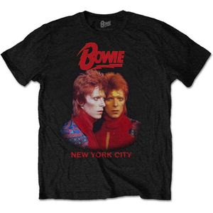 David Bowie Heren Tshirt -M- New York City Zwart