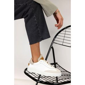 Shabbies Amsterdam Sneaker Bossa Oxford Gum Sole White - Maat 40