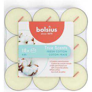 Bolsius - True Scents - Geurtheelichten - 18 stuks per verpakking - Fresh Cotton