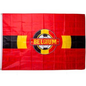 EURO 21 BELGIUM - VLAG - BIG LOGO - 100% POLYSTER - 85x40cm